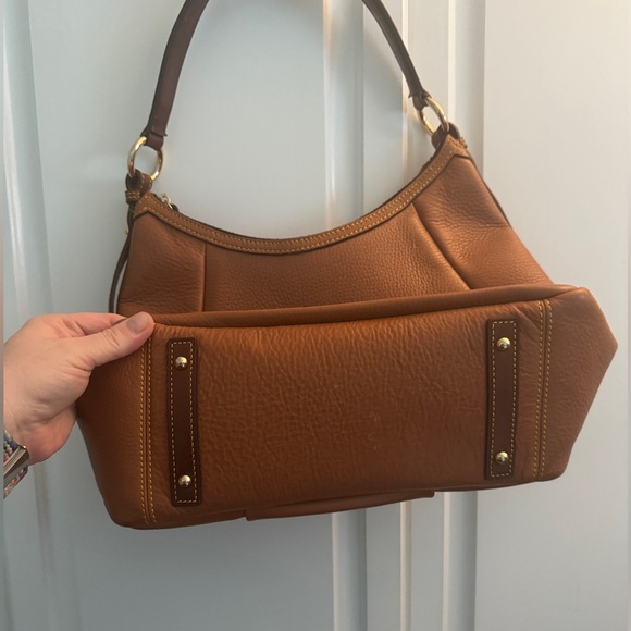 DOONEY & BOURKE 🦆 Vintage Samba Leather Tan Hobo Bag with 🔒 - Picture 7 of 9
